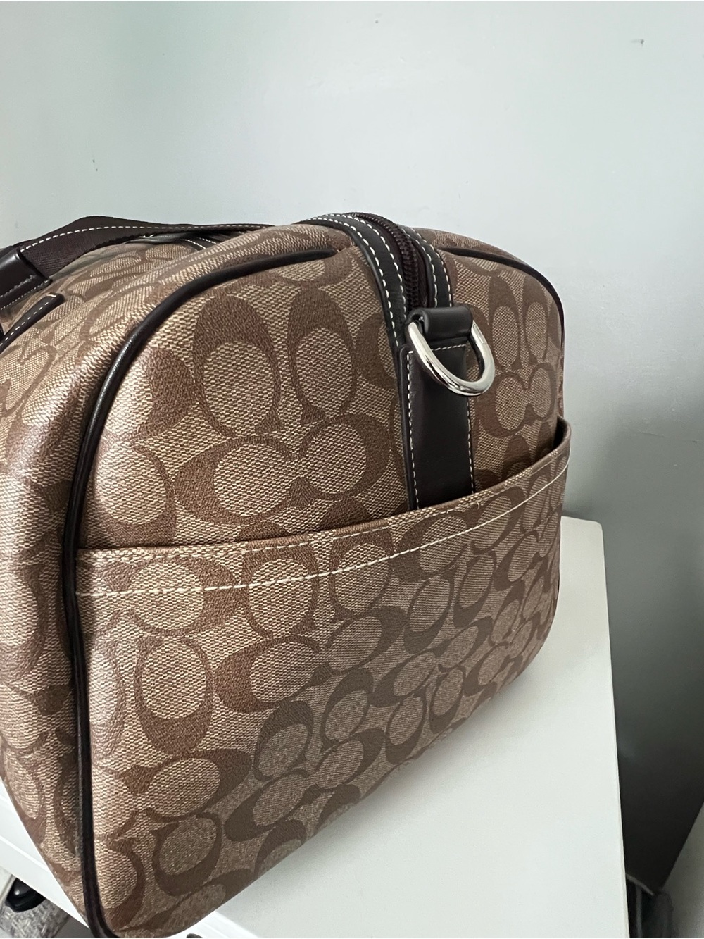 COACH HERITAGE STRIPE WEEKENDER DUFFEL BAG - Picture 7 of 9